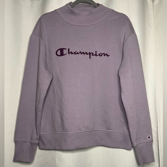 Champion Lavender Purple Mock Neck Crewneck Sweater - Picture 9 of 10